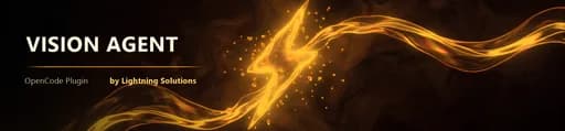 VISION AGENT — golden lightning bolt logo with particles on dark
